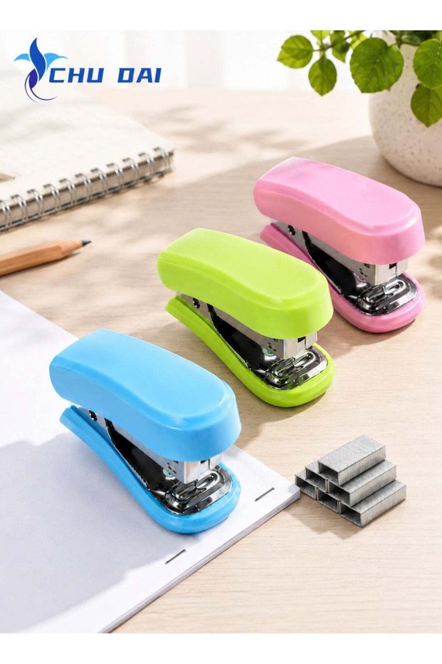 Mini Stapler with Staples, Portable for School and Office, Random Colour