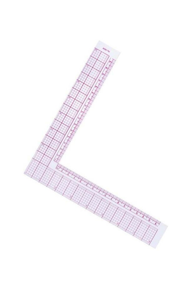L-Shaped Square Ruler Pink/Clear