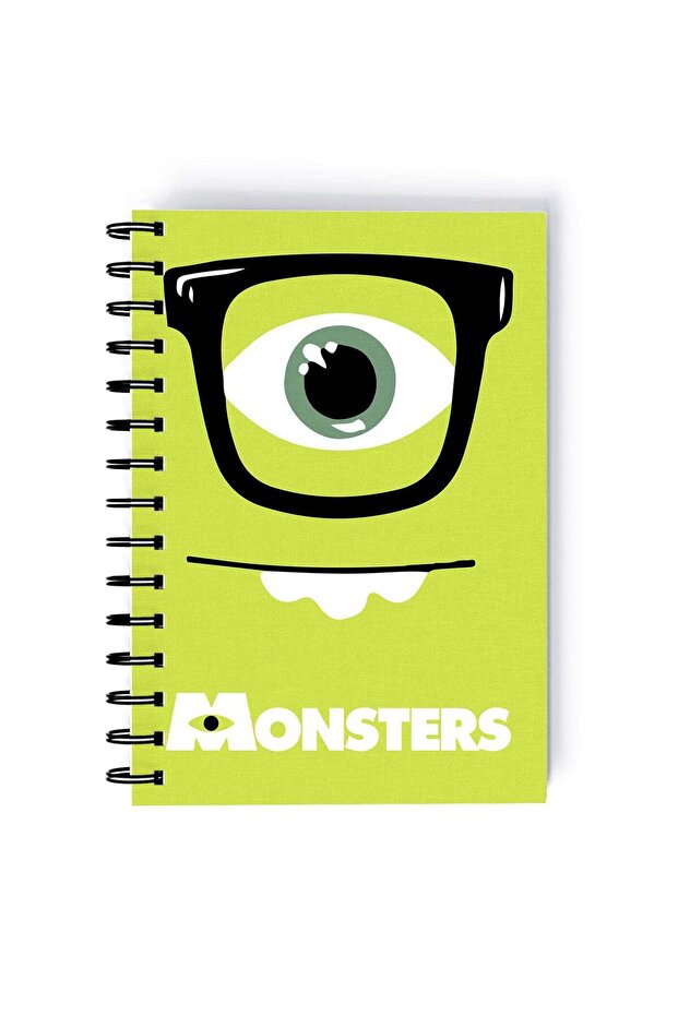 Monster University Printed Spiral A5 Notebook Grey/White/Green