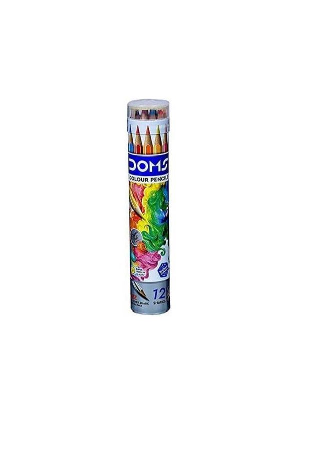 DOMS Colour Pencils - Round Tin Box 12+1 Shades