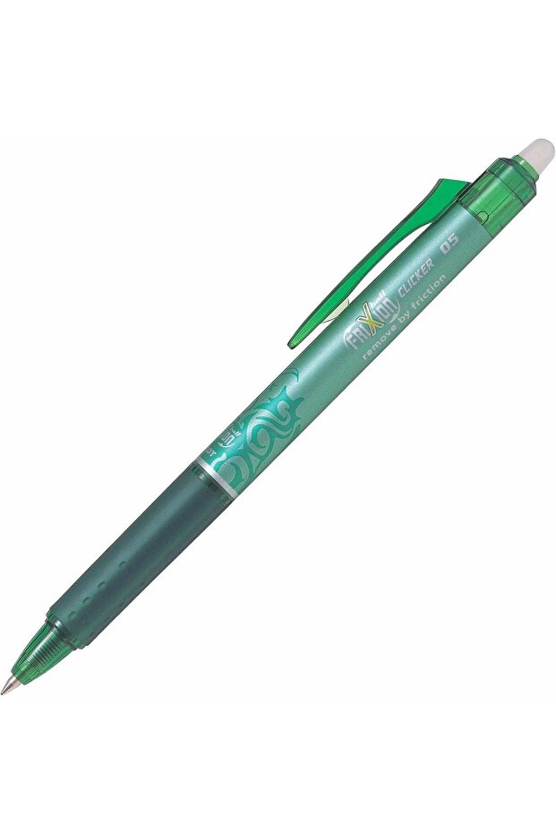 Pilot Frixion Clicker Roller Ball Pen, 0.5 mm Tip Size, Green