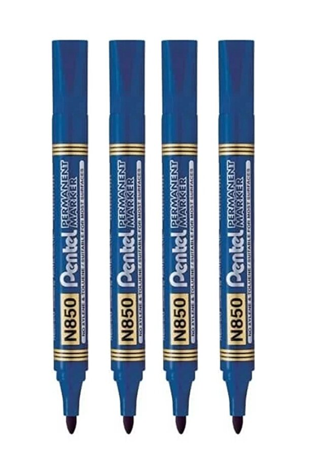 4-Piece Permanent Marker Bullet Tip Blue Ink