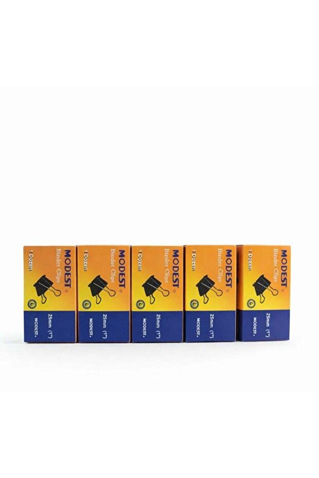 MODEST Binder Clip 25mm (1 Inch) – 12 Clips per Packet – 5 Packets (60 pcs Total)