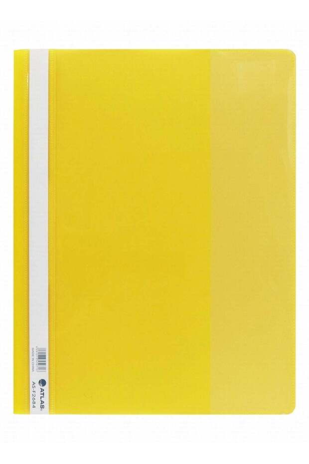 12-Piece Flat Clear View Folder File Yellow