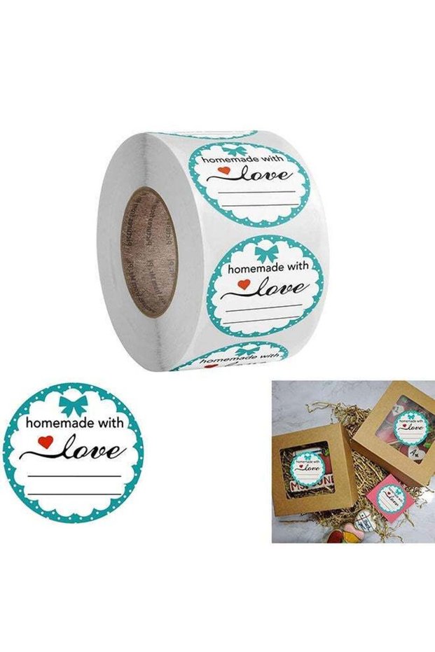 Homemade with Love Round [1inch][500 Stickers] Labels For Envelope Seals Packing Seals cards Gift B