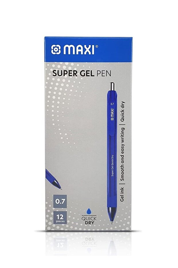 12-Piece Gel Pen 0.7mm Tip Blue Ink
