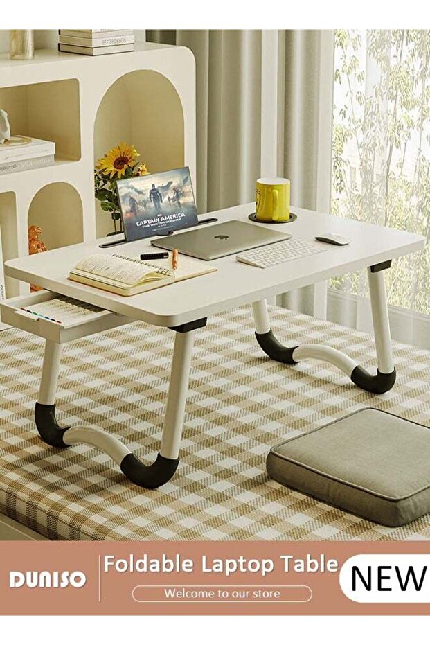 Laptop Bed Tray Desk, Adjustable Folding Laptop Bed Table, Portable Standing Desk, Foldable Lap Tab