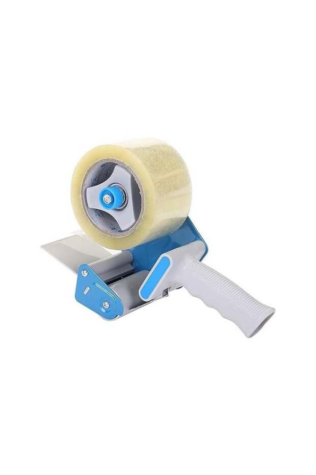 Duravel Packing Tape Dispenser Gun with 2 Inch Clear Tape - Lightweight Industrial Side Loading Dis