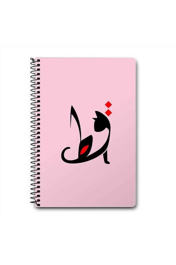 Cat A5 Spiral Notebook Pink/Black/Red