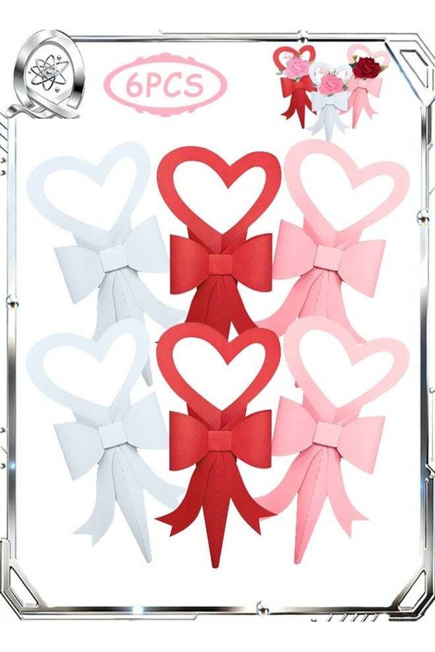 6 PCS Flower Bouquet Craft Kit, Roses Flower Bouquet DIY Craft, Heart Paper Craft Make Your Own Val