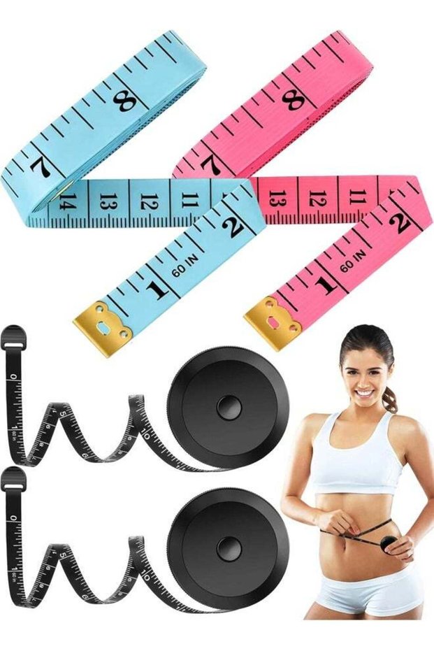 4 Pack 60 Inch Dual Scale Tape Measure Set 2 Retractable Tapes and 2 Soft Measuring Tapes for Body