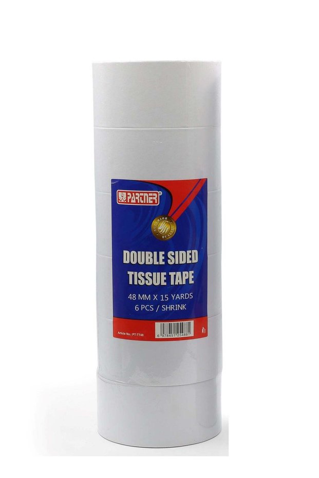 6-Piece Double Sided Tissue Tape 48mm Width