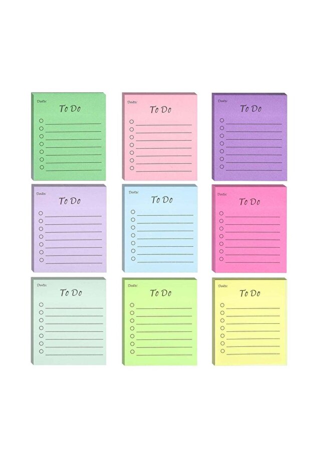 "450 Sheets 9 Pads to Do List Sticky Notes, 3.5x3 in Lined Sticky Notes Adhesive Cute to Do List No