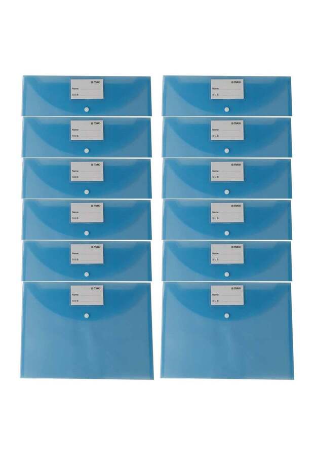 12-Piece Clear Document Bag Light Blue Colour