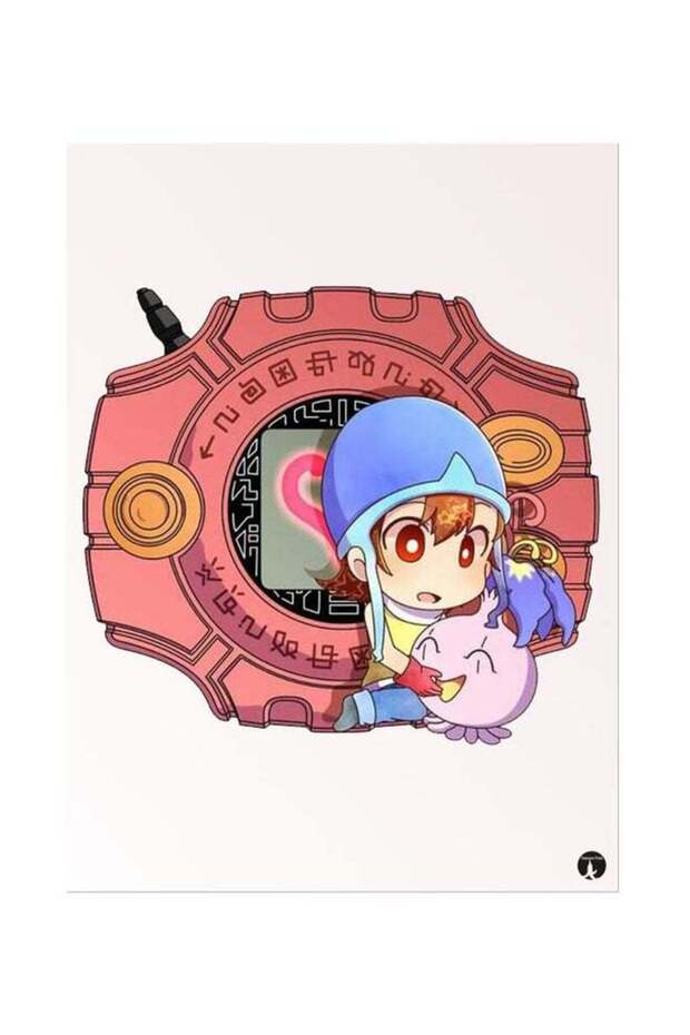 Metal Plate Of The Anime Digimon Poster Multicolour