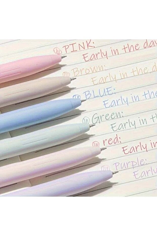 6pcs Cute Morandi Gel Pen Set Retro 0.5mm Color Signature Pen Student Writing Ink Pen Ballpoint Pen