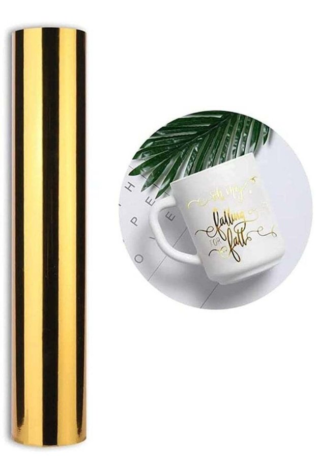 ARS Adhesive Vinyl Roll – Glossy Chrome Mirror Gold Permanent Cutting Vinyl 12"x60" Craft Vinyl Wor
