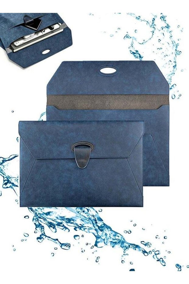 A4 PU Leather File Folder Document Organizer Holder with 2 Pockets - Waterproof Filing Envelope Cas