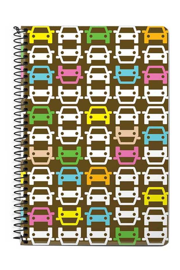 Rush Hour A5 Spiral Notebook Brown/White