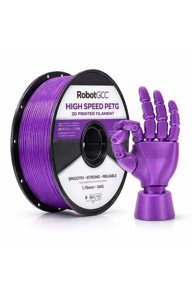 RobotGCC PETG Purple 3D Printer Filament 1.75mm 1KG, Durable Low-Warping Material, Vivid Purple PET