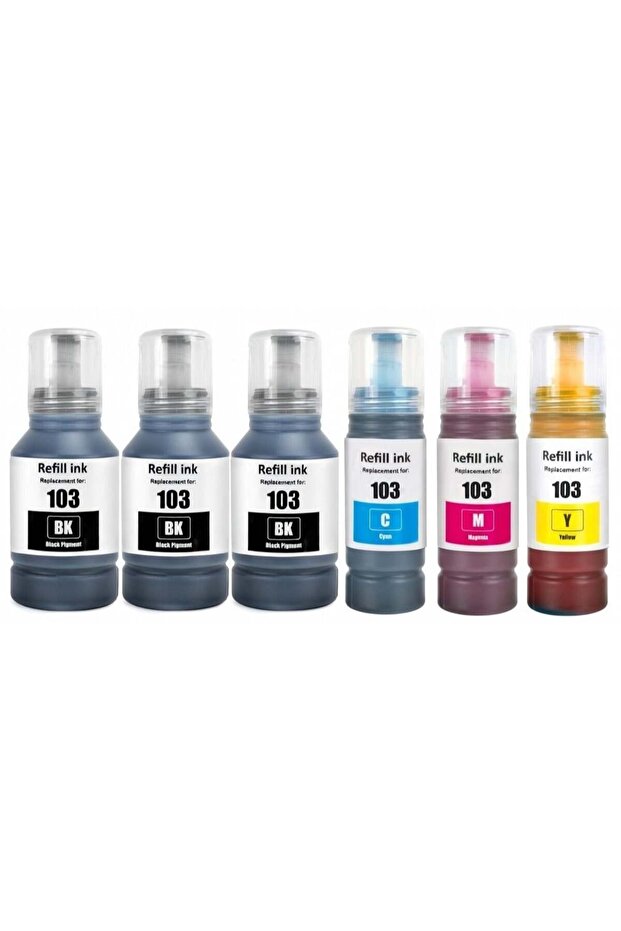 NexNova® ink 103 for Epson for EcoTank ink 6-Pack Combo Set (3*Black Cyan Magenta Yellow) for L3252
