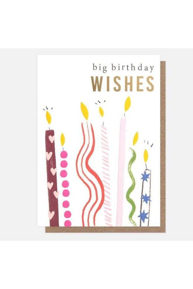 Caroline Gardner Patterned Candles Big Birthday Wishes Greeting Card