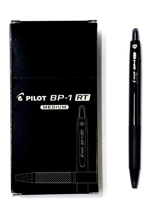 12-Piece Retractable Ballpoint Pen Medium Tip Black Ink