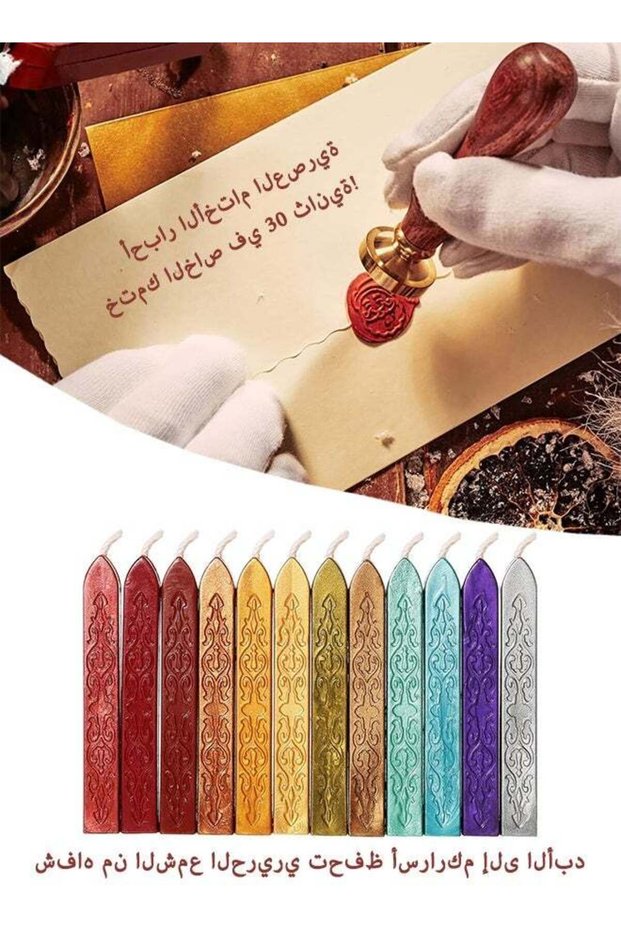12 Pieces Sealing Wax Sticks with Wicks for Letter Seal Wax Stamp, Wedding Invitations, Packaging D