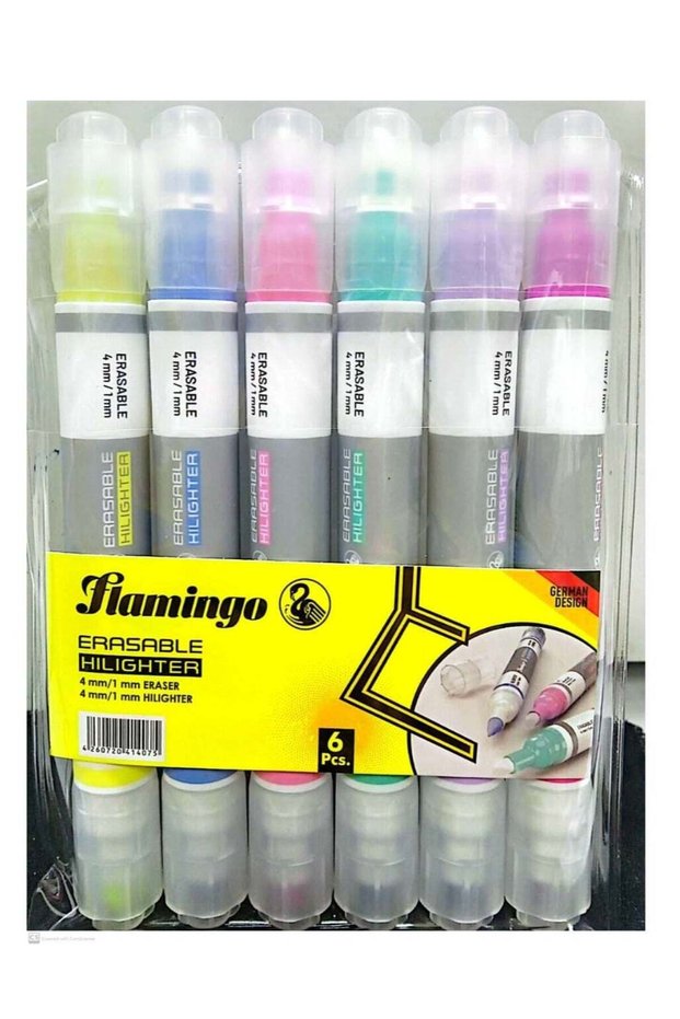 6-Pieces Twin Sided Erasable Hilighter