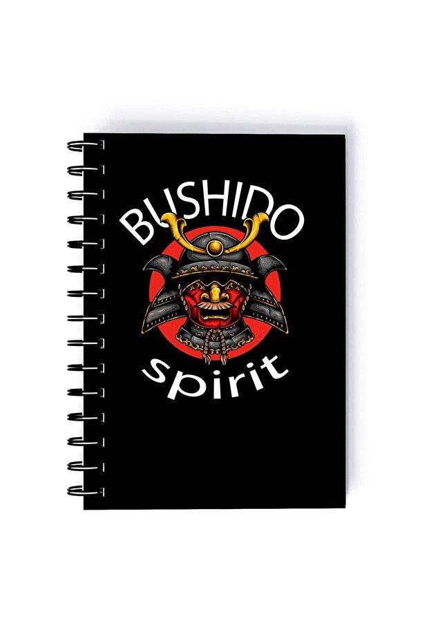 Bushido Spirit Print Rectangle Spiral A5 Notebook Multicolour