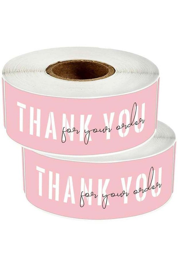 Thank You For Your Order Stickers, Pink Thank You Stickers Small Business, Eye-Catching Design, Pac
