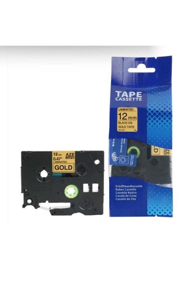 Reacon Compatible 12mm TZE/TZ Label Tape for Brother P-Touch Printers (GOLD)