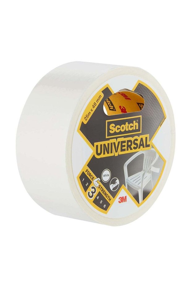 Scotch Universal Duct Tape 25m x 48mm - 1 roll/pack, White, High Performance for General Purpose Re
