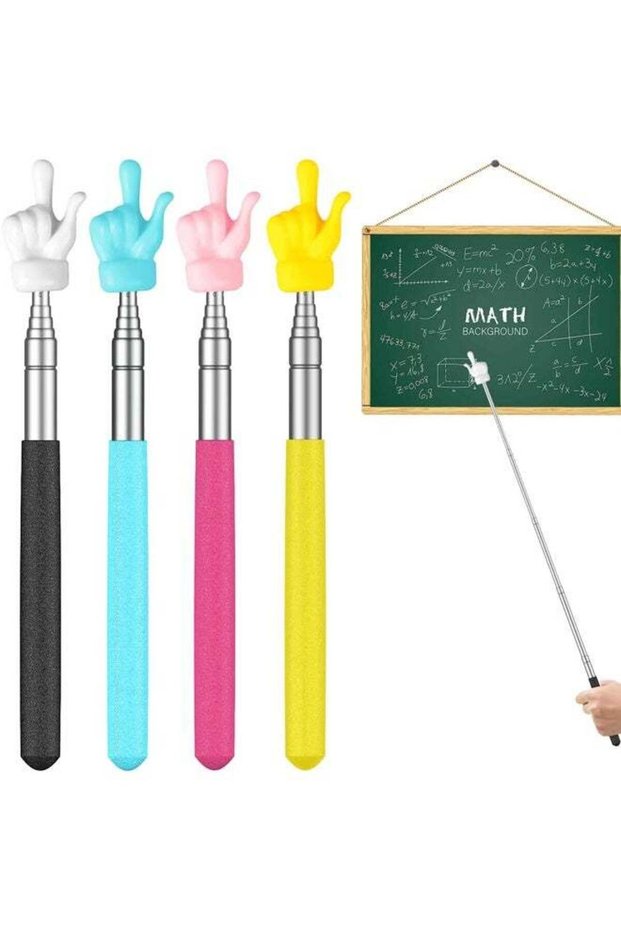 4 Pcs Telescopic Teachers Pointer Mini Retractable Finger Pointer Stick for Classroom Extendable Ha