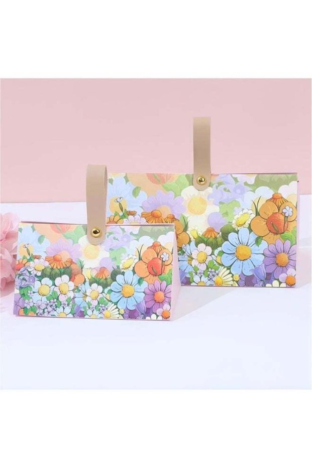 Gift Box for Ladies with Hand strap Handle Homemade Purple Color