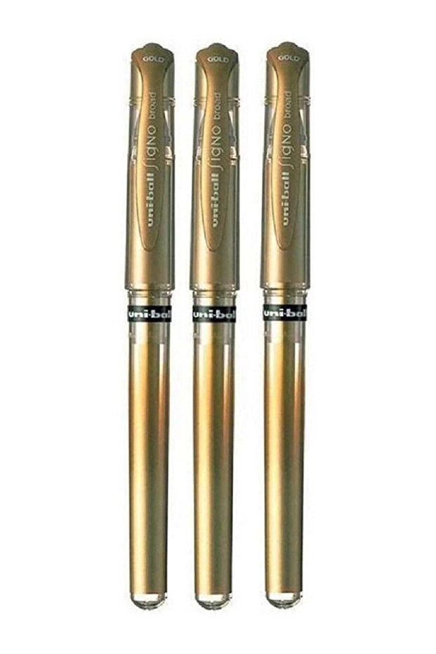 uni-ball Uni Ball Gold Signo Pen Broad Metallic Gel Ink Rollerball Metal 1mm Tip Nib 0.65mm Line Wi