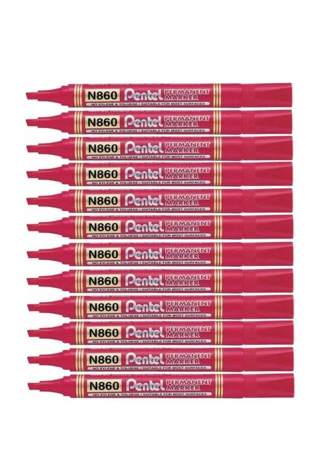 12-Piece Permanent Marker Chisel Tip Red Ink