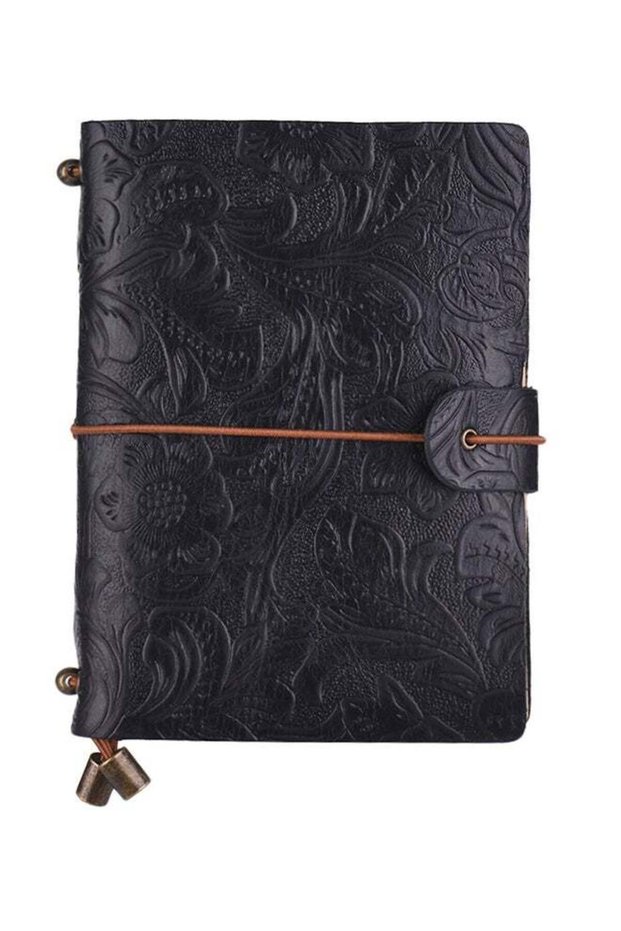 Vintage Full Grain Leather Refillable Travel Journal Notebook