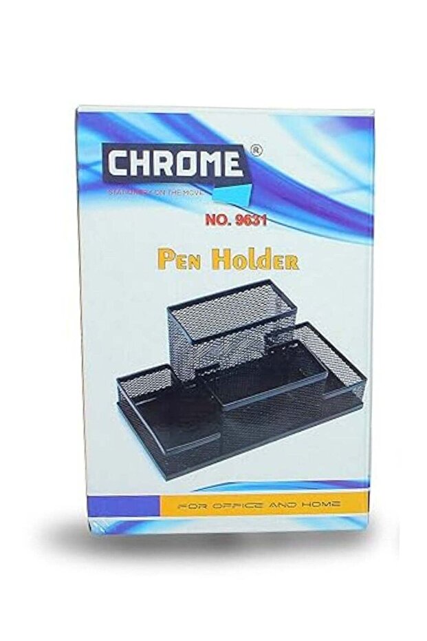 Metal Mesh 4 Compartment Pen Stand Desk Organizer for Office, Home, Study to Organise Stationery