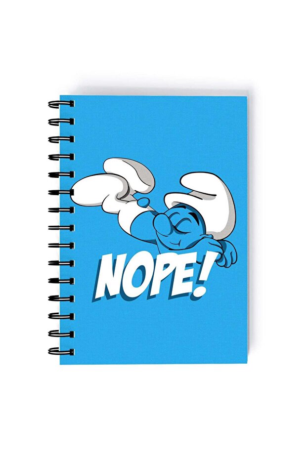 Smurf On Printed Spiral A5 Notebook White/Blue/Black