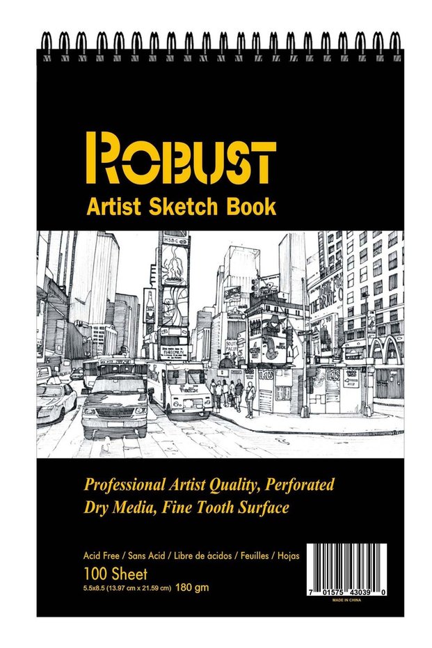 Robust 400 Series(5.5"x8.5") SketchBook, 100 Sheets Sketch Pad, 180gsm Drawing Notebook, Art Paper