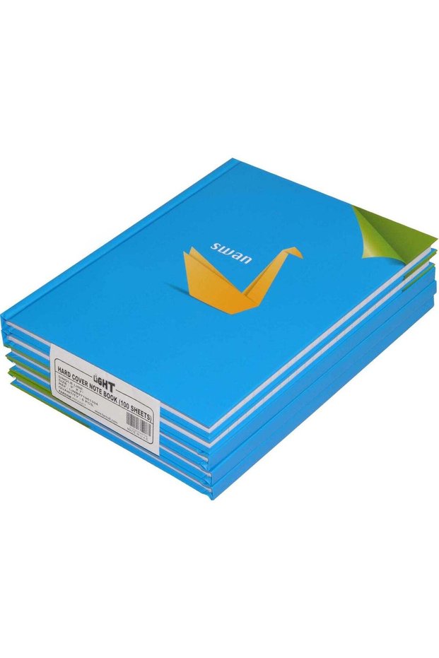 FIS LIGHT Pack of 5 Hard Cover Notebook 100 Sheets, Size : 9X7 Inches (22.86 X 20.32 CM) -LINB97100