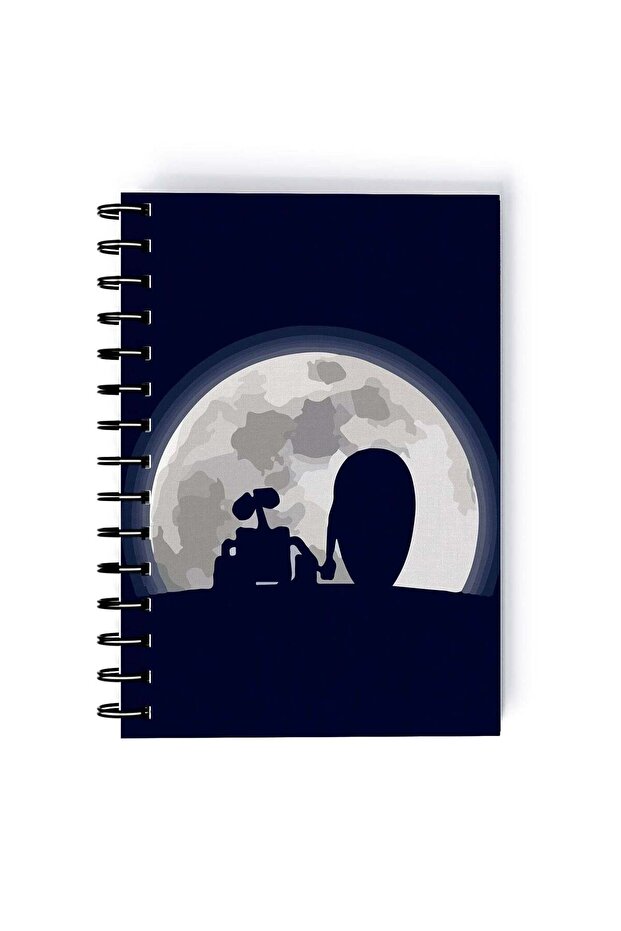Wall E Printed Spiral A5 Notebook Yellow/Grey/Blue