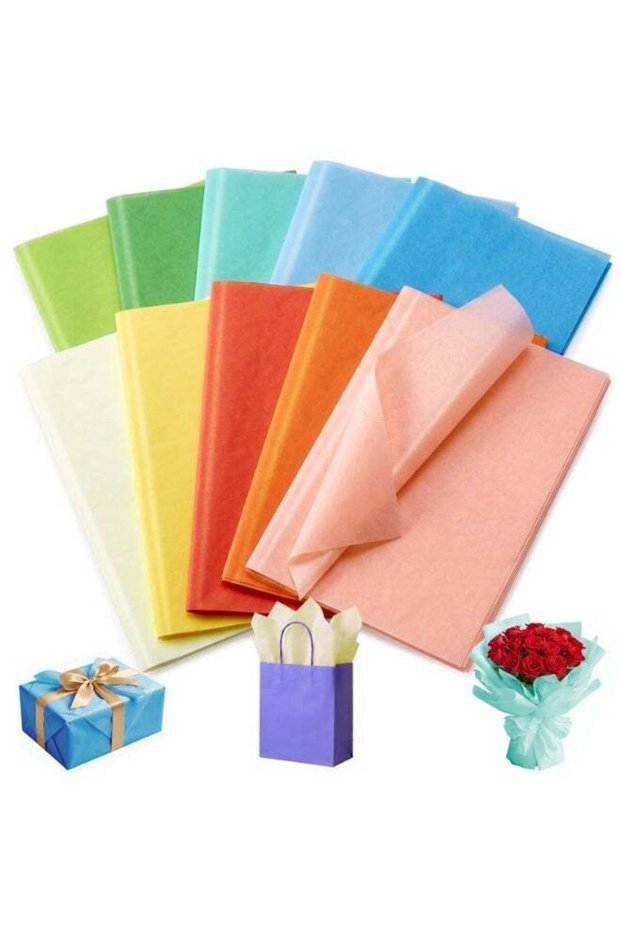 Gift Wrapping Tissue Paper, 100 Sheets 14” x 20” Bulk Gift Wrapping Tissue Paper, 10 Assorted Color