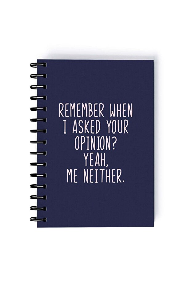 Spiral A5 Notebook Sarcastic Motivational Quote Not your opinion Purple Aesthetics