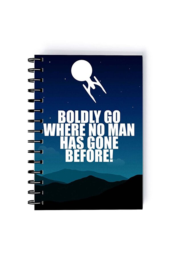 Star Trek Quote Printed Spiral A5 Notebook Blue/Black/White