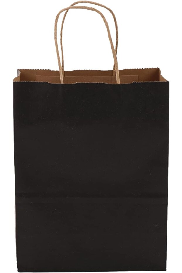 REDDOTGIFT® 12-Pack Paper Bags With Handles Kraft Gift Bags,Shopping Bags (A5 H27*L21*D11cm, Black)