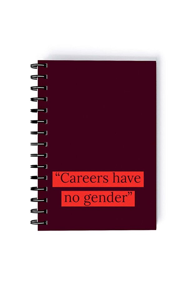 Spiral A5 Notebook Women Empowerment Feminism Quote Careers have no Gender Red Aesthetics