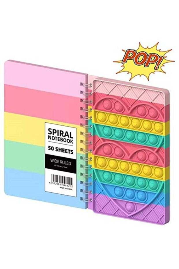 A5 Pop Notebook Spiral Notebook for Girls and Boys Gift in School with Stress Relief Assistant Fidg