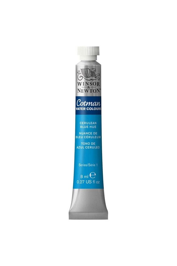 Cotman Watercolour Paint Tube 8ml Content Cerulean Blue Hue